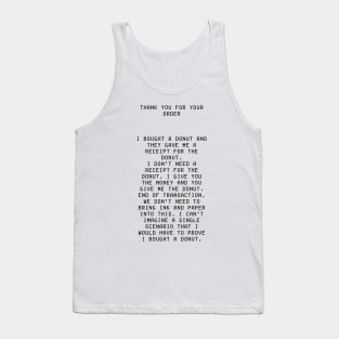 Mitch Hedberg - I bought a donut (black print) Tank Top